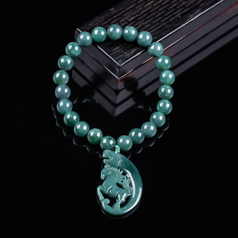 Jewelry & Watches Bench - Bracelet en jadeite naturelle bleu eau