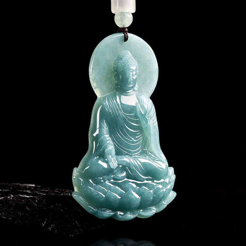 Jewelry & Watches Bench - Collier pendentif Bouddha en jadéite birmane
