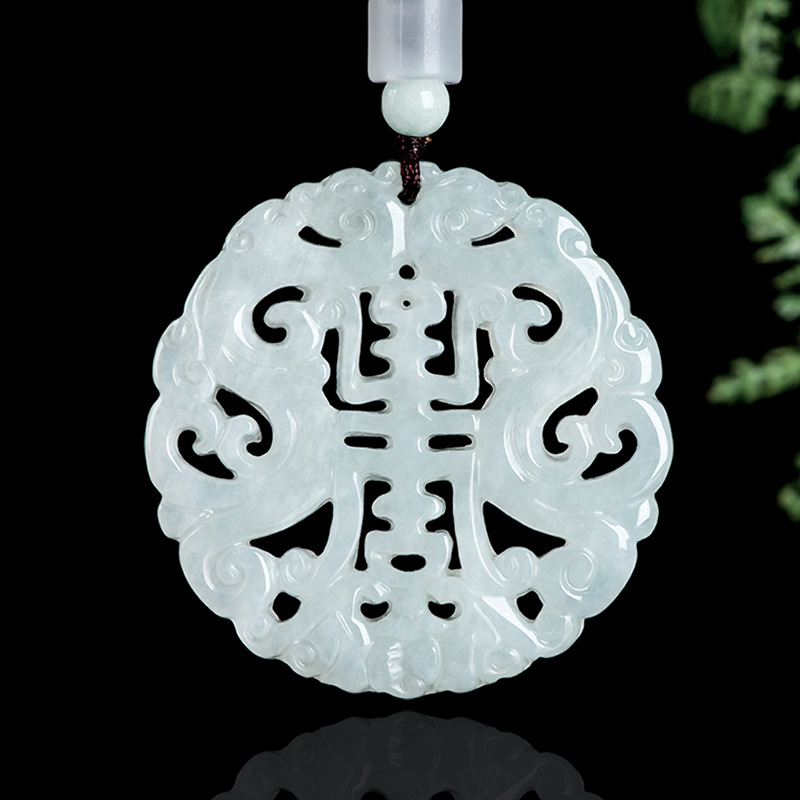 Jewelry & Watches Bench - Collier pendentif dragon en jadéite birmane,