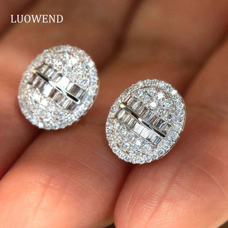 Diamond Stud Earrings - LUOWEND – boucles d'oreilles 100% or
