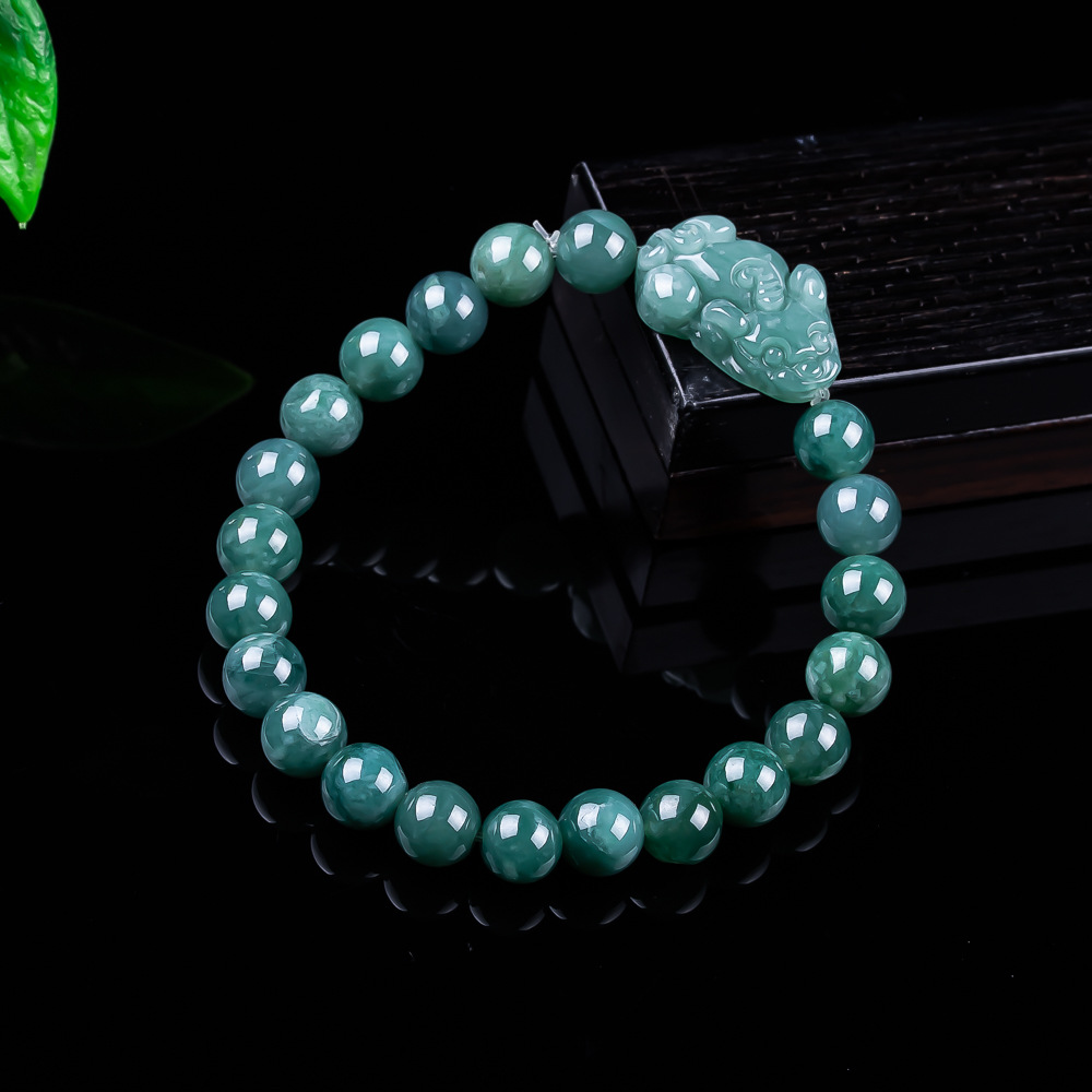 Jewelry & Watches Bench - Bracelet Pixiu en jadéite birmane naturelle,