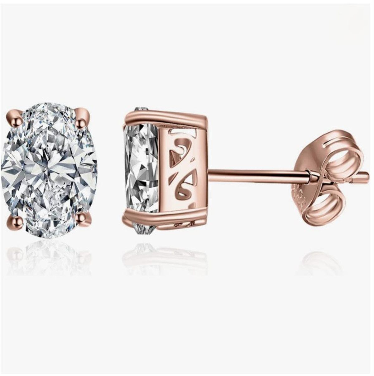 Diamond Stud Earrings - 14K or physique véritable or laboratoire