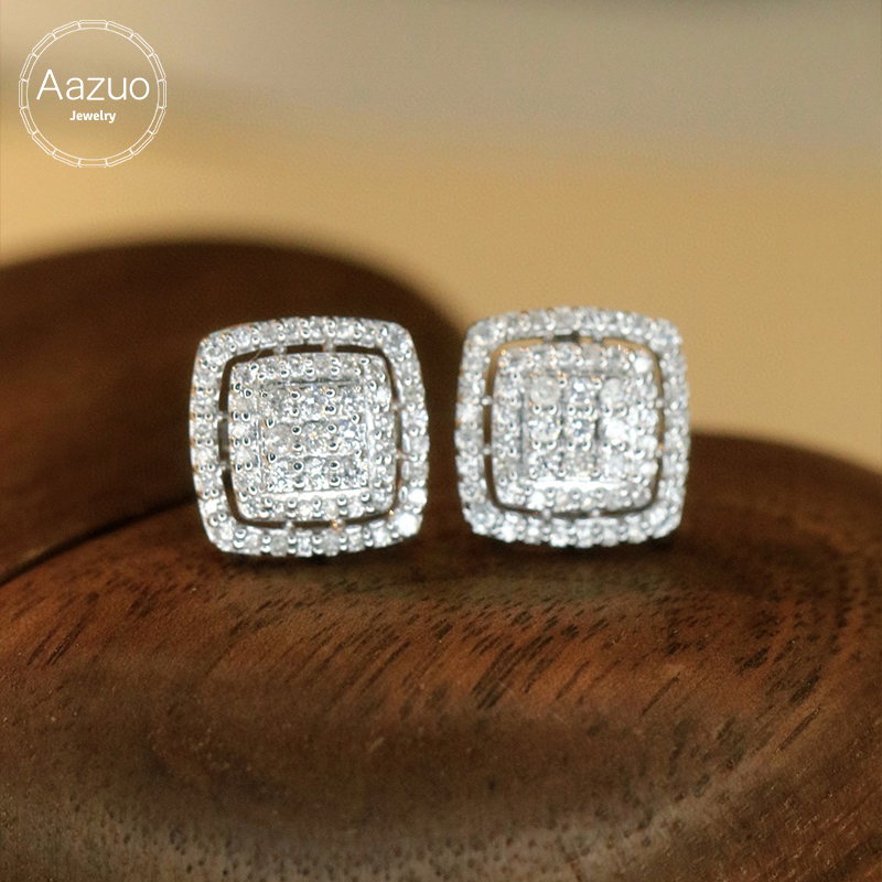 Diamond Stud Earrings - Bijoux de luxe Aazuo, boucles d'oreilles