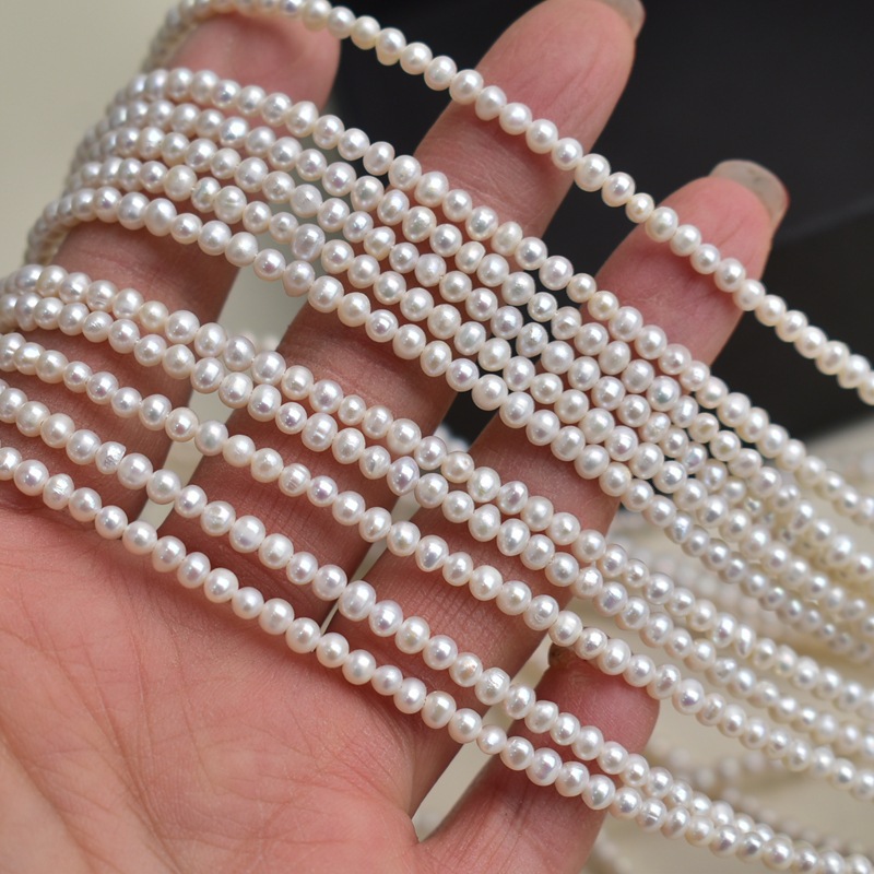 Pearl Necklace - Perles d’eau douce naturelles, blanches, de