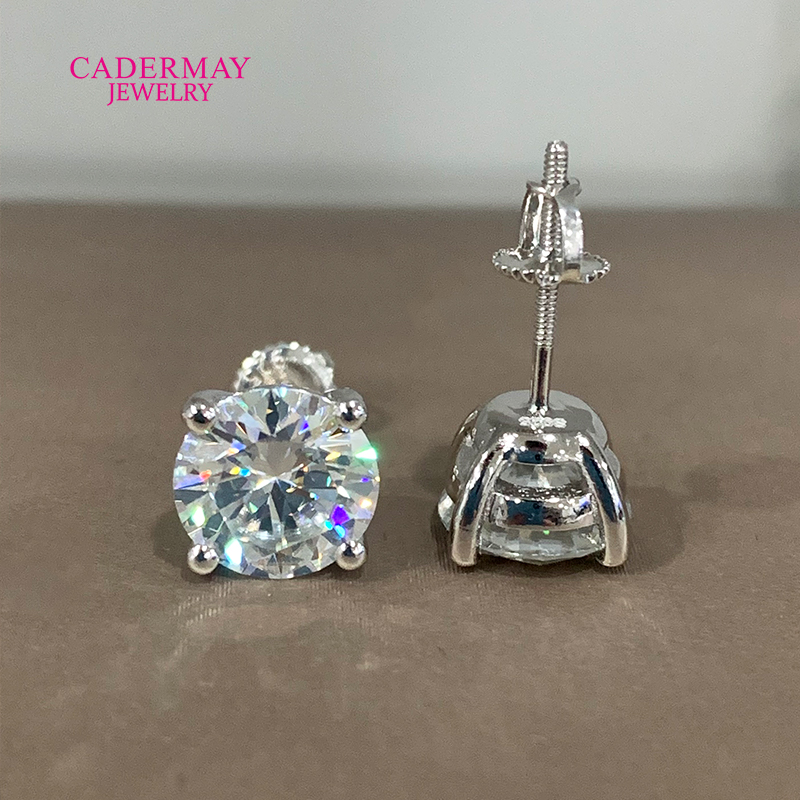 Diamond Stud Earrings - Haute qualité 4 broches vis arrière