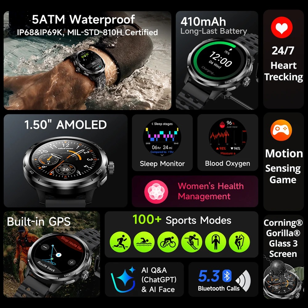 Montre connectée Ulefone Armor - Italian Jewelry Watches avis et prix