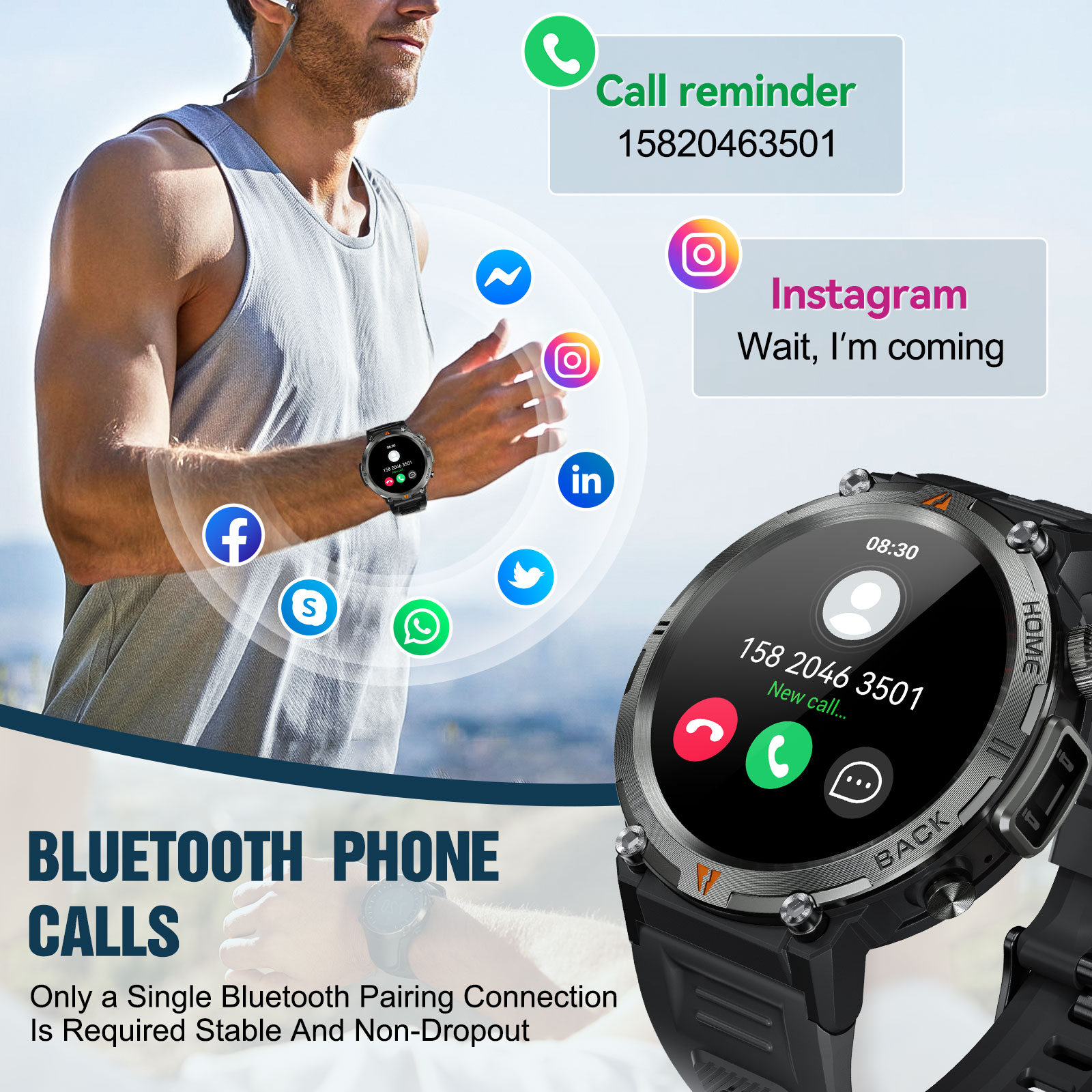 EIGIIS KE3 Bluetooth appel mon - Italian Jewelry Watches avis et prix