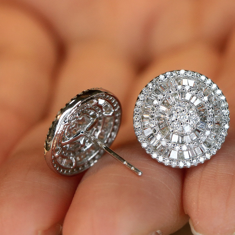 Boucles d'oreilles clous ronde - Diamond Stud Earrings avis et prix