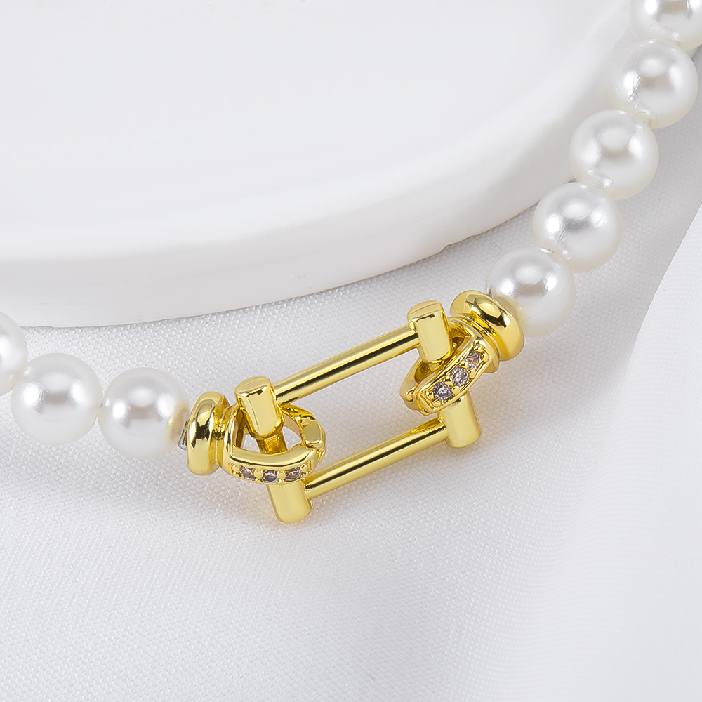 Fermoirs rectangulaires en lai - Pearl Necklace avis et prix